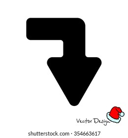 Web line icon. Arrow right - down