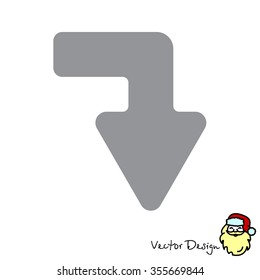 Web line icon. Arrow right - down
