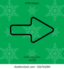 Web line icon. Arrow right