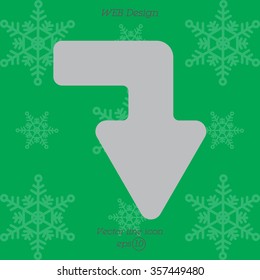 Web line icon. Arrow right - down