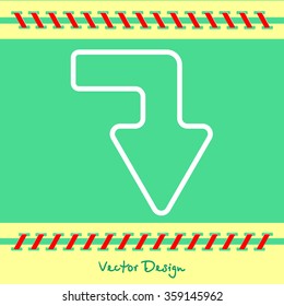Web line icon. Arrow right - down
