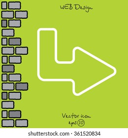 Web line icon. Arrow up - right