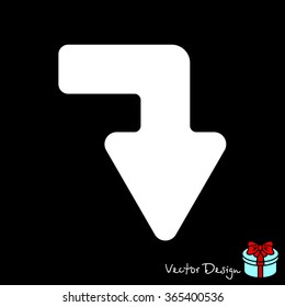 Web line icon. Arrow right - down