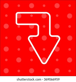 Web line icon. Arrow right - down