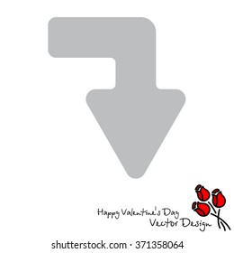 Web line icon. Arrow right - down