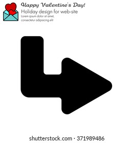 Web line icon. Arrow up - right
