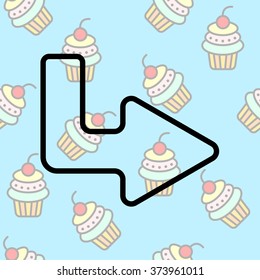 Web line icon. Arrow up - right