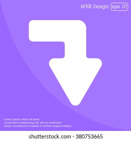 Web line icon. Arrow right - down