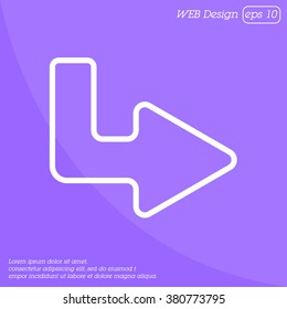 Web line icon. Arrow up - right