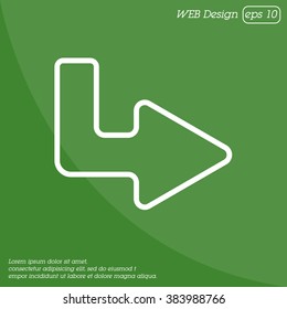 Web line icon. Arrow up - right