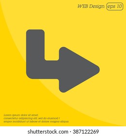 Web line icon. Arrow up - right