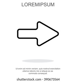 Web line icon. Arrow right