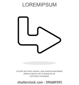 Web line icon. Arrow up - right