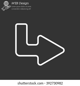 Web line icon. Arrow up - right
