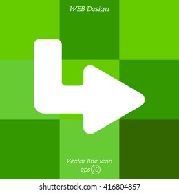 Web line icon. Arrow up - right