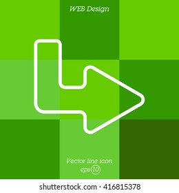 Web line icon. Arrow up - right