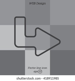 Web line icon. Arrow up - right