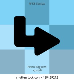 Web line icon. Arrow up - right