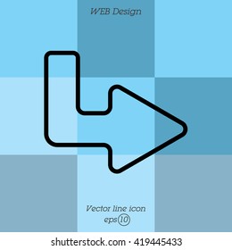 Web line icon. Arrow up - right