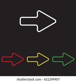 Web line icon. Arrow right