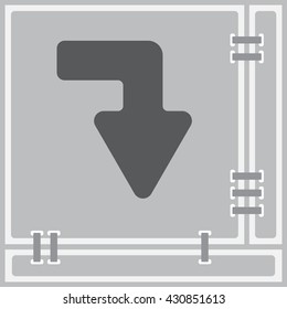 Web line icon. Arrow right - down