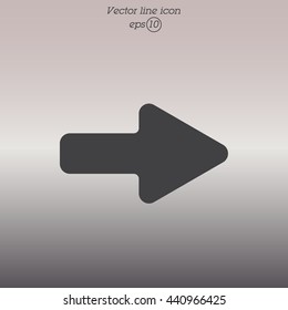 Web line icon. Arrow right
