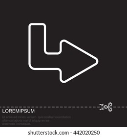 Web line icon. Arrow up - right