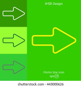 Web line icon. Arrow right