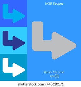 Web line icon. Arrow up - right