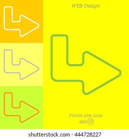 Web line icon. Arrow up - right