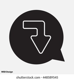 Web line icon. Arrow right - down