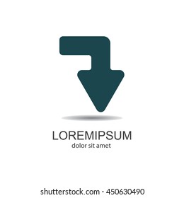 Web line icon. Arrow right - down