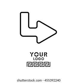 Web line icon. Arrow up - right