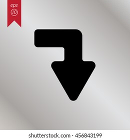 Web line icon. Arrow right - down