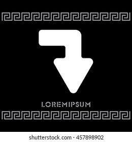 Web line icon. Arrow right - down