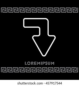 Web line icon. Arrow right - down