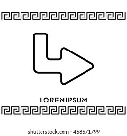 Web line icon. Arrow up - right