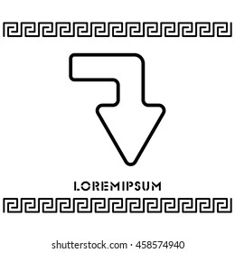 Web line icon. Arrow right - down