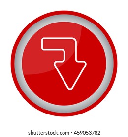 Web line icon. Arrow right - down
