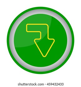 Web line icon. Arrow right - down