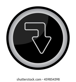 Web line icon. Arrow right - down