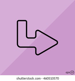 Web line icon. Arrow up - right