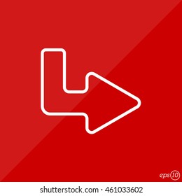 Web line icon. Arrow up - right