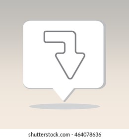 Web line icon. Arrow right - down