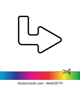 Web line icon. Arrow up - right