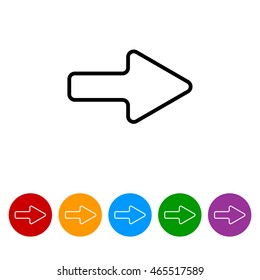 Web line icon. Arrow right