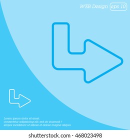 Web line icon. Arrow up - right