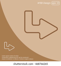Web line icon. Arrow up - right