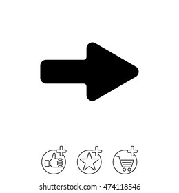 Web line icon. Arrow right
