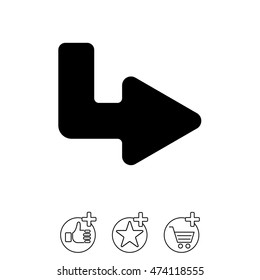 Web line icon. Arrow up - right